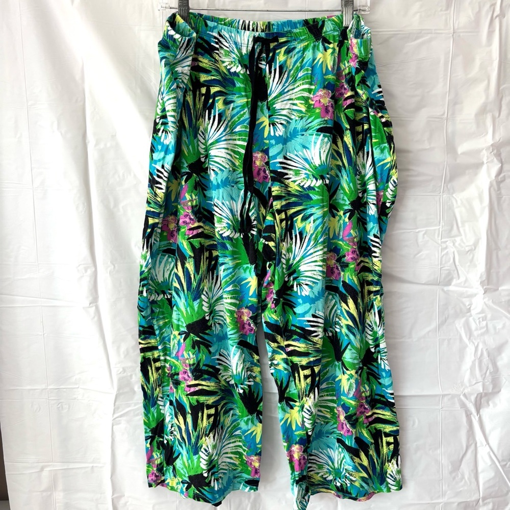 NWOT Cacique Tropical Print Wide-Leg Pants SZ 22 24